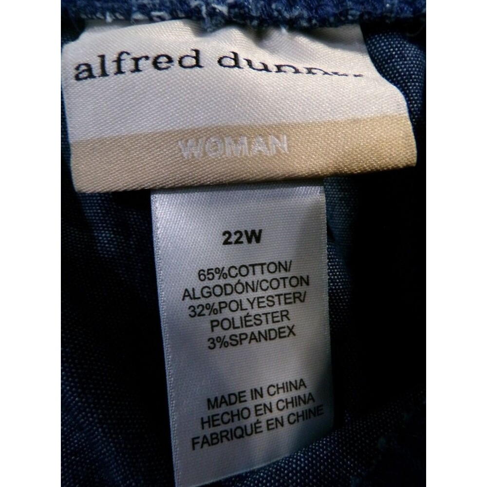 Alfred Dunner Women's Pants 22W Plus Navy Wide Leg Pull On Knit - Picture 4 of 5